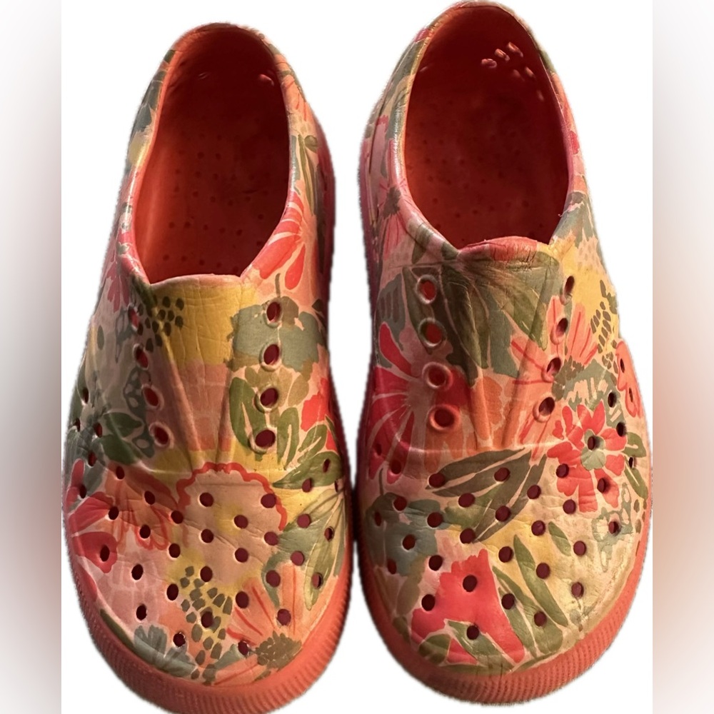 Toddler Target Floral Waterproof Slip-On Shoes - Size 7
